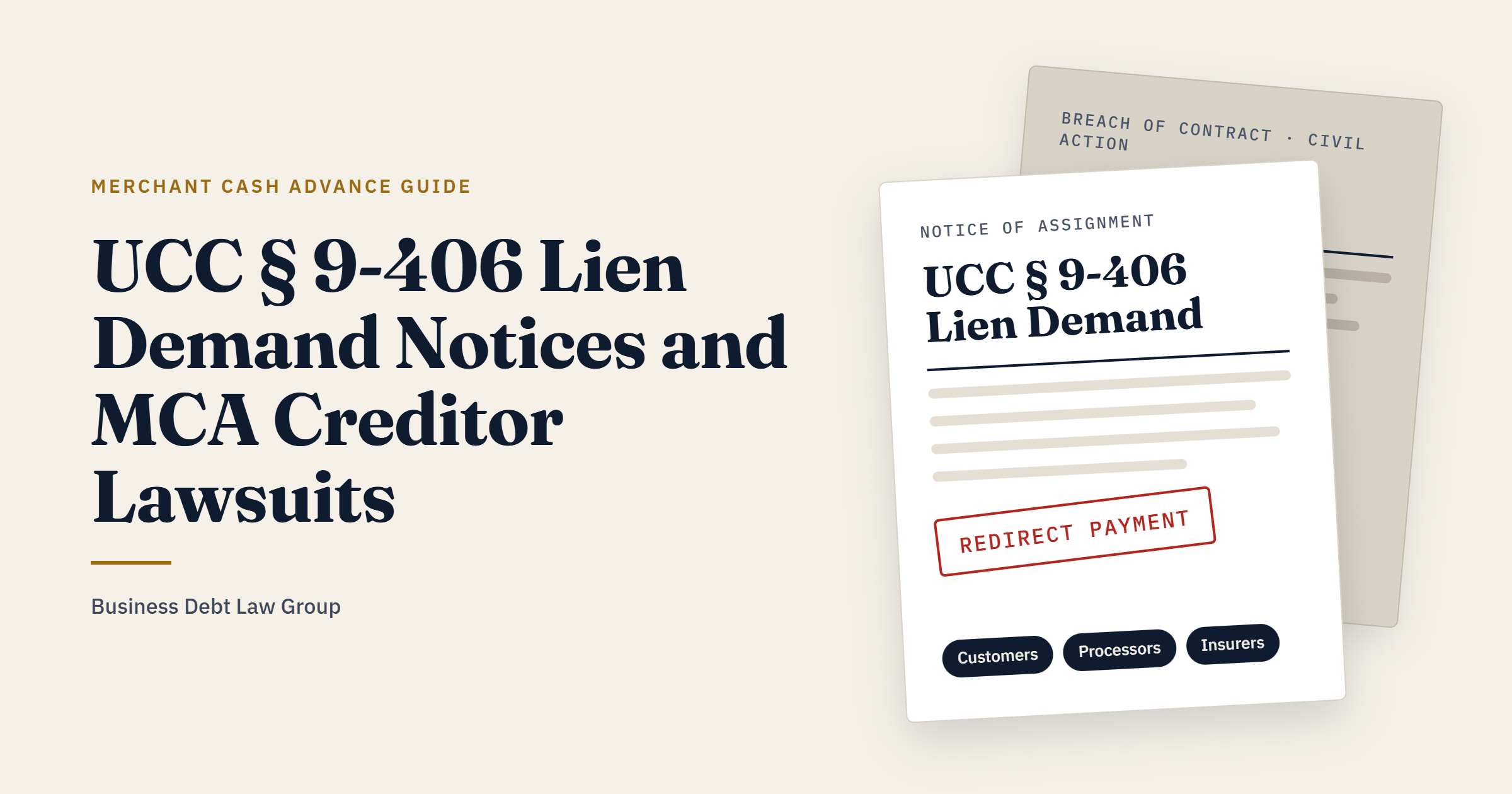 UCC § 9-406 LIEN DEMAND NOTICES AND MCA CREDITOR LAWSUITS