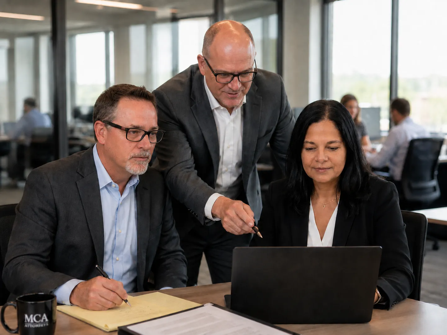 Business Debt Law Group attorneys reviewing a merchant cash advance matter
