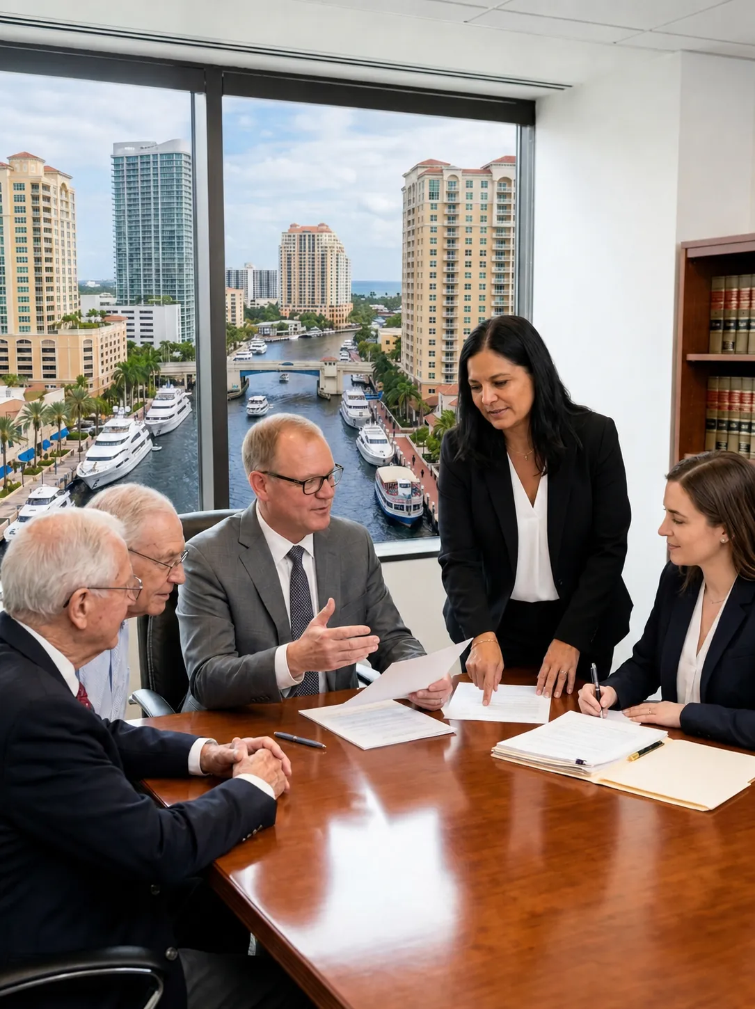 Attorneys discussing a merchant cash advance restructuring strategy